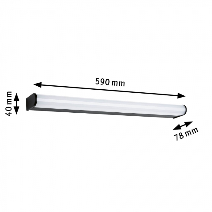 Aplică de baie Arneb LED, IP44, 3000K, 1000lm, 230V, 12,5W, negru [5]