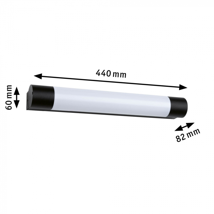 Aplică de baie Orgon Prise LED, IP44, 3000K, 600lm, 230V, 7,5W, negru [5]