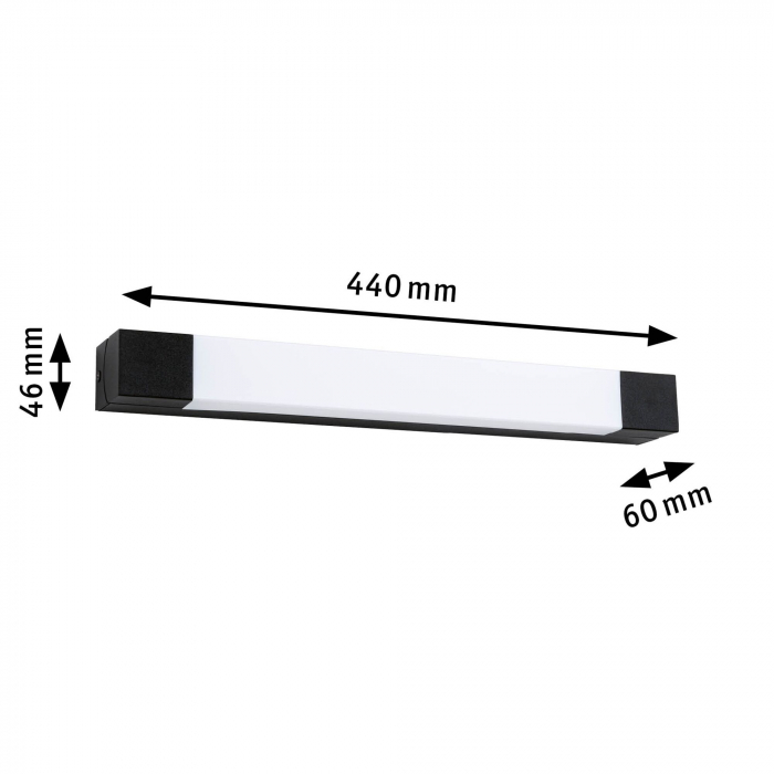 Aplică de baie Quasar LED, IP44, 3000K, 600lm, 230V, 7,5W, negru [5]