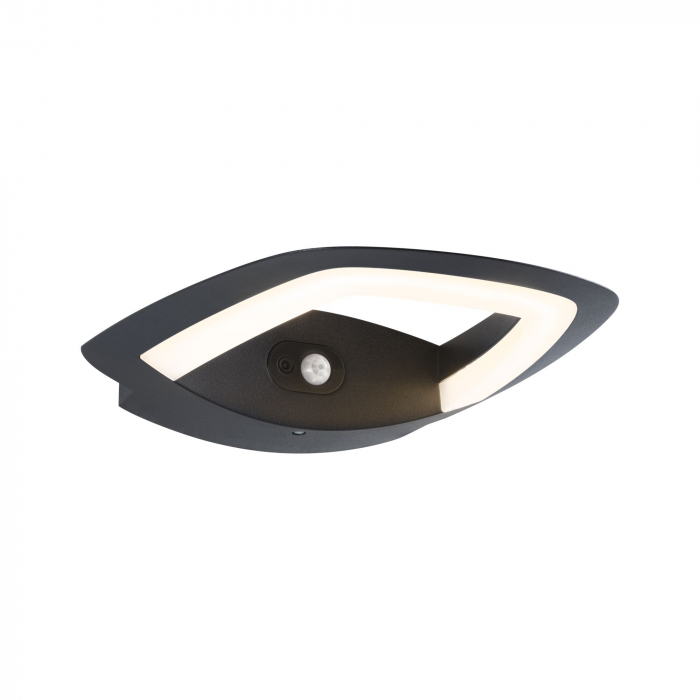 Aplică de exterior Akena LED, senzor de mișcare, IP44, 243x254mm, 3000K, 11W, 800lm, 230V, antracit, aluminiu [1]