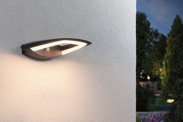 Aplică de exterior Akena LED, senzor de mișcare, IP44, 243x254mm, 3000K, 11W, 800lm, 230V, antracit, aluminiu [5]