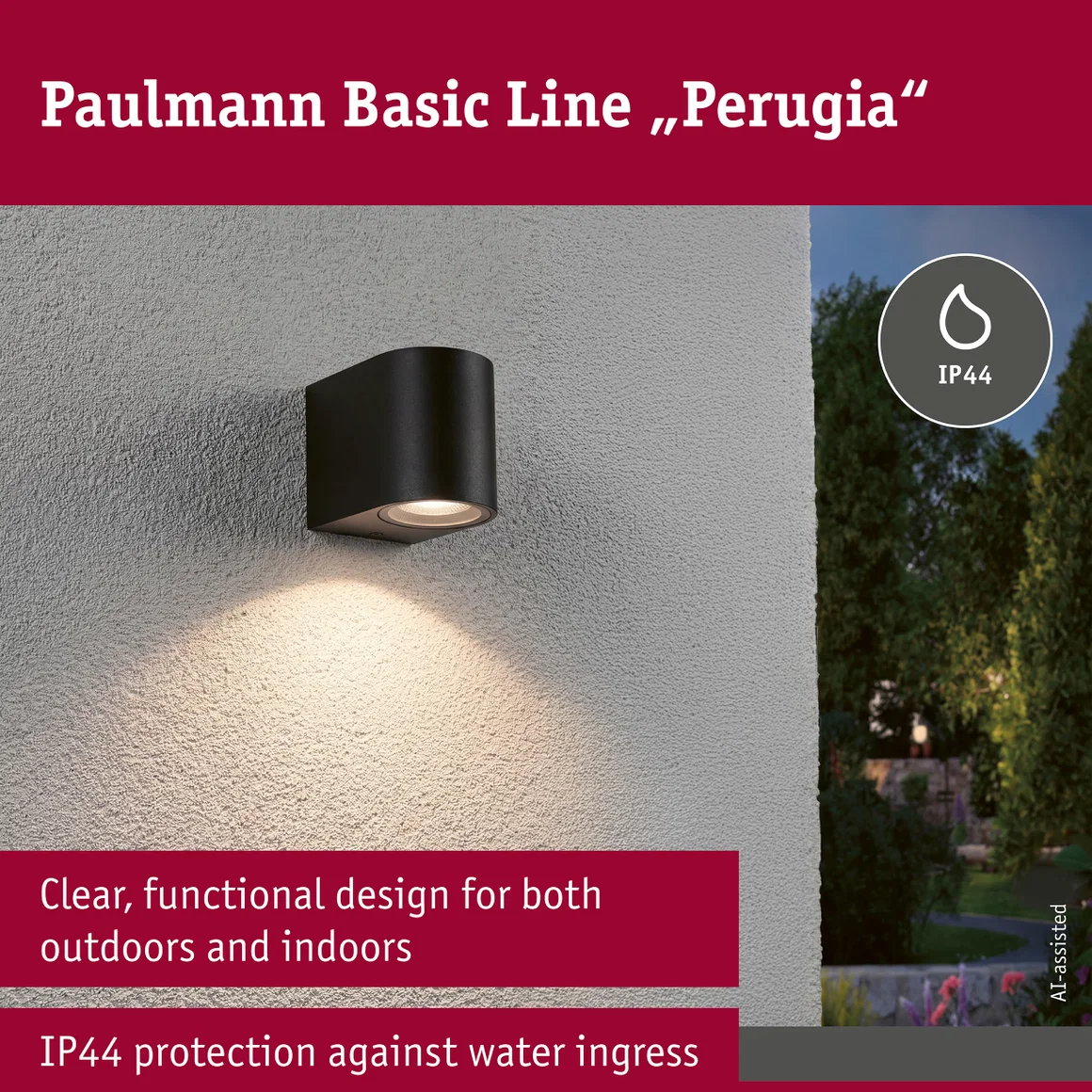 Aplică de exterior Perugia, IP44, max. 1xGU10, negru mat, aluminiu [9]