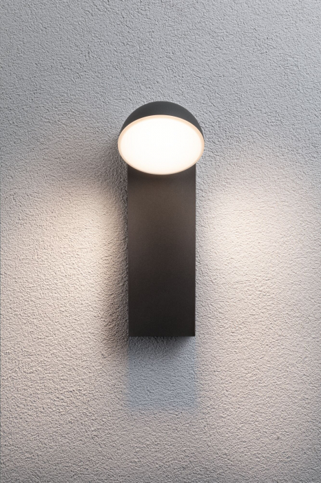 Aplică de exterior Puka LED, IP44, rotundă, 110x125mm, 3000K, 8,5W, 460lm, 230V, antracit, aluminiu [4]