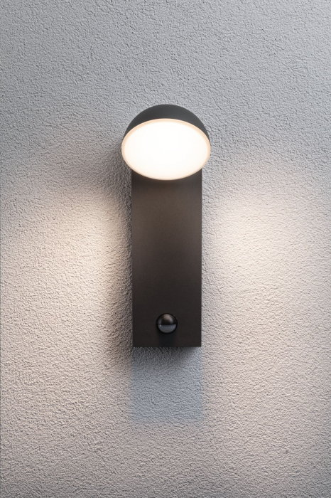 Aplică de exterior Puka LED, IP44, rotundă, 110x125mm, 3000K, 8,5W, 460lm, 230V, antracit, aluminiu, senzor de mișcare [5]
