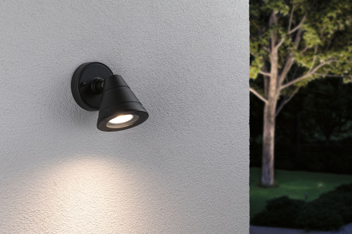 Aplică de exterior Trian, IP44, rotund, 100x125mm, max. 35W, 230V, antracit, aluminiu [6]