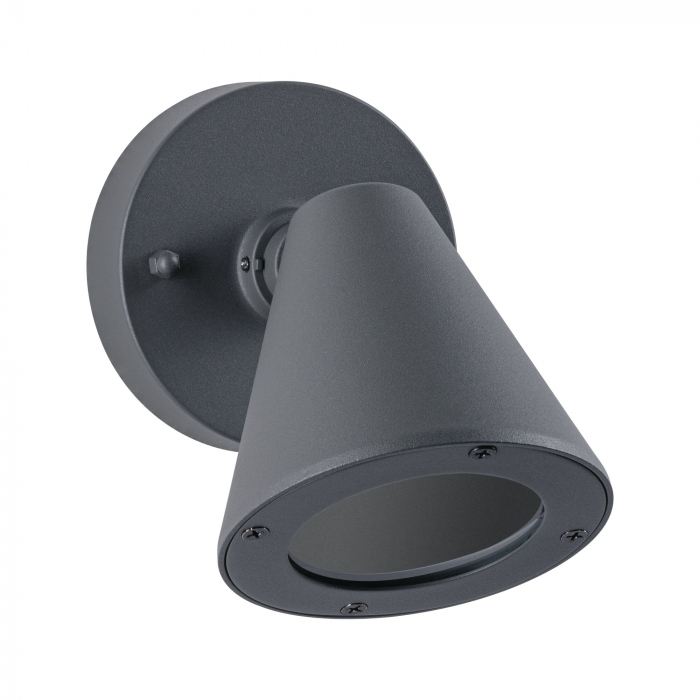 Aplică de exterior Trian, IP44, rotund, 100x125mm, max. 35W, 230V, antracit, aluminiu [3]