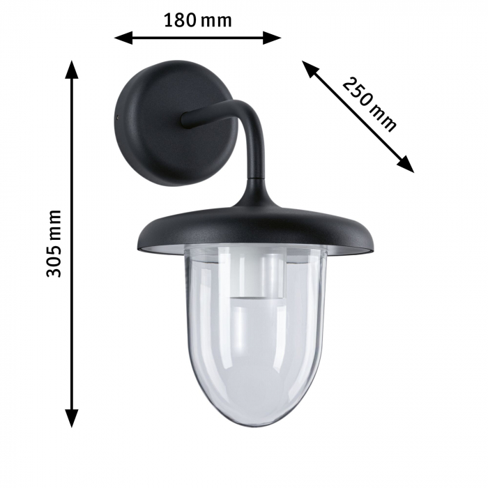 Aplică de exterior Vintario, IP44, 180x250mm, max. 20W, 230V, E27, antracit, aluminiu [2]