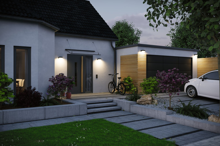 Aplică hibridă LED de exterior Isleen, 230V + Solar, IP44, 163x163mm, 3000K, 2,3W, 230lm, 230V, negru [4]
