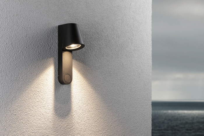 Aplică LED de exterior Caissa, cu senzor de mișcare, IP44, 3000K, 9W, 700lm, 230V, 65°, antracit [4]