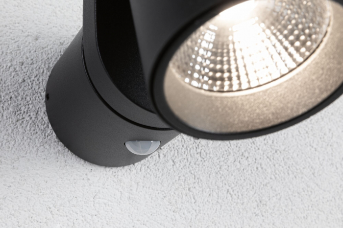 Aplică LED de exterior Cuff, cu senzor de mișcare, IP44, 3000K, 10W, 700lm, 230V, 70°, antracit [4]