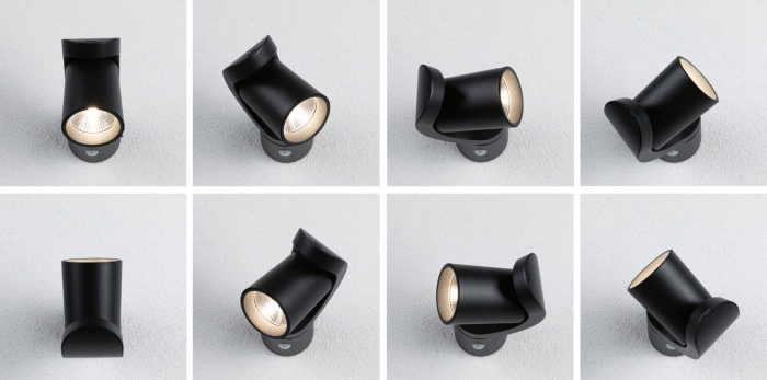 Aplică LED de exterior Cuff, cu senzor de mișcare, IP44, 3000K, 10W, 700lm, 230V, 70°, antracit [6]
