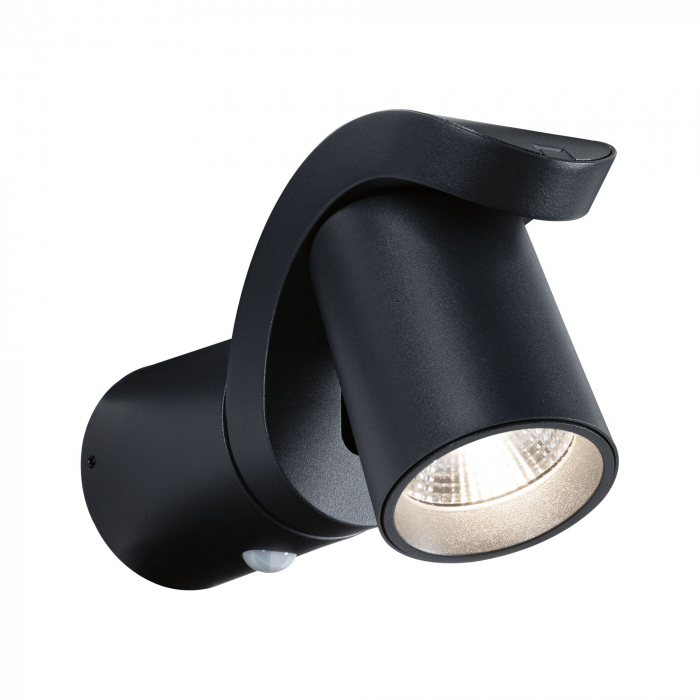 Aplică LED de exterior Cuff, cu senzor de mișcare, IP44, 3000K, 10W, 700lm, 230V, 70°, antracit [2]