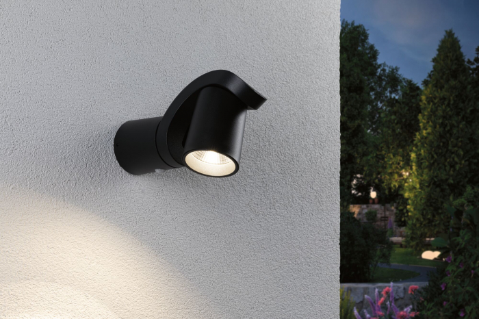 Aplică LED de exterior Cuff, cu senzor de mișcare, IP44, 3000K, 10W, 700lm, 230V, 70°, antracit [7]