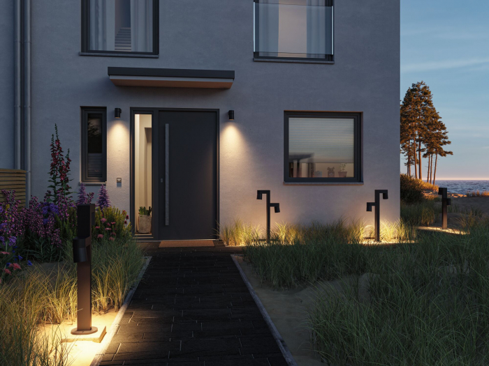 Aplică LED de exterior Kimu, IP44, 80mm, 3000K, 8W, 500lm, 230V, 70°, antracit [8]