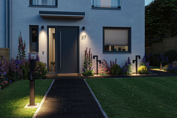 Aplică LED de exterior Kimu, IP44, 80mm, 3000K, 8W, 500lm, 230V, 70°, antracit [9]