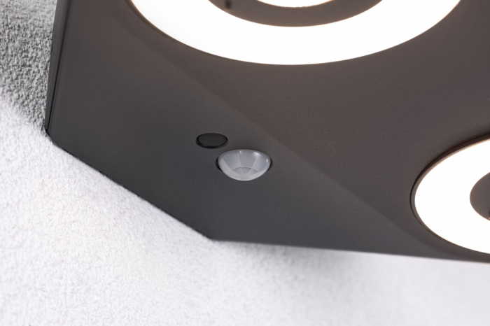Aplică LED de exterior Silma, bidirecțională, IP44, 3000K, 2x600lm, 230V, cu senzor de mișcare, antracit, aluminiu [4]
