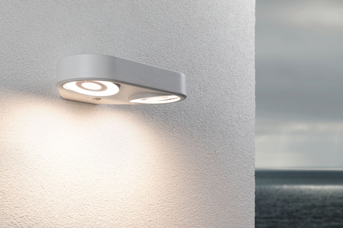 Aplică LED de exterior Silma, bidirecțională, IP44, 3000K, 7W 2x600lm, 230V, alb, aluminiu, cu senzor de mișcare [2]