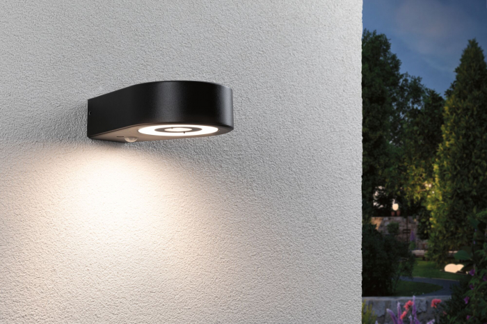 Aplică LED de exterior Silma, IP44, 3000K, 600lm, 230V, cu senzor de mișcare, antracit, aluminiu [6]