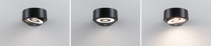 Aplică LED de exterior Silma, IP44, 3000K, 600lm, 230V, cu senzor de mișcare, antracit, aluminiu [3]