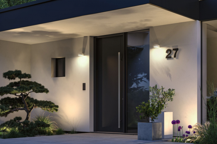 Aplică LED de exterior Silma, IP44, 3000K, 600lm, cu senzor de mișcare, 230V, alb, aluminiu [5]