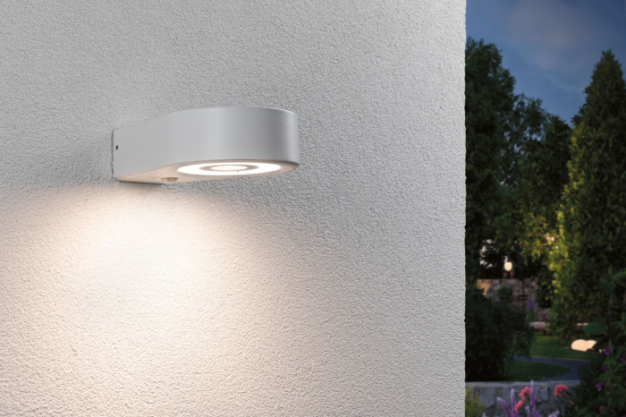 Aplică LED de exterior Silma, IP44, 3000K, 600lm, cu senzor de mișcare, 230V, alb, aluminiu [7]