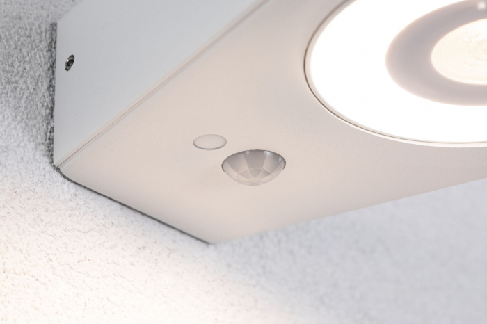 Aplică LED de exterior Silma, IP44, 3000K, 600lm, cu senzor de mișcare, 230V, alb, aluminiu [6]
