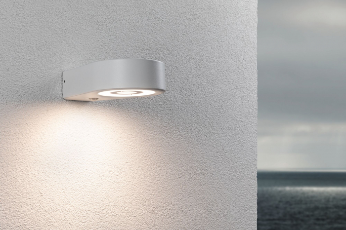 Aplică LED de exterior Silma, IP44, 3000K, 600lm, cu senzor de mișcare, 230V, alb, aluminiu [8]