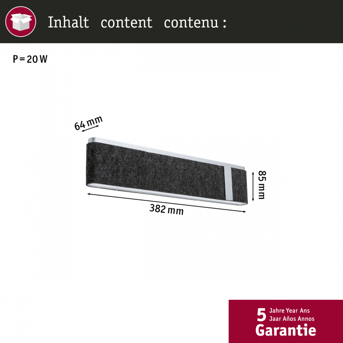 Aplică LED Jagun, 2700K, 1250lm, 230V, 18W, antracit, cu flux luminos variabil în 3 pași [3]