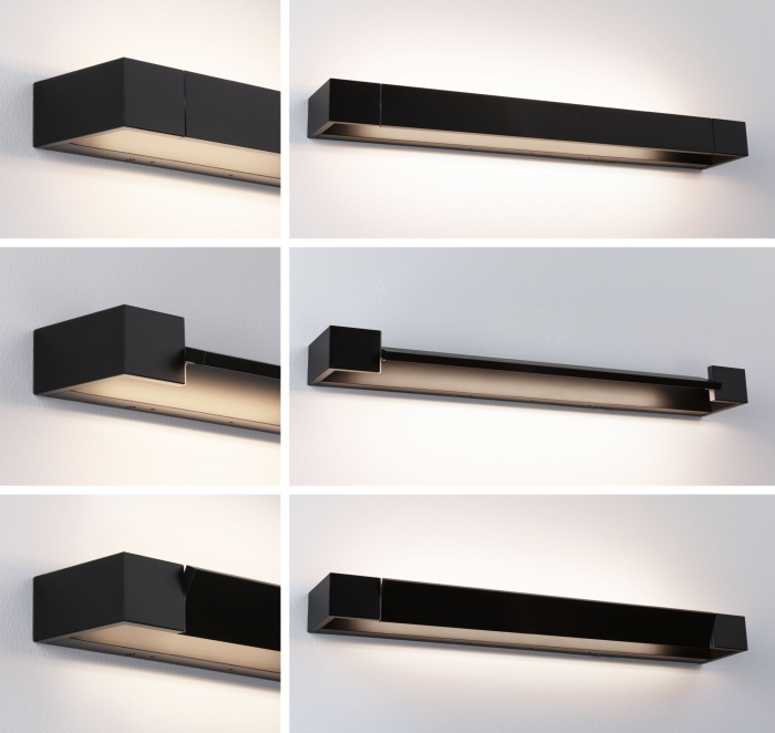 Aplică LED Lucille, IP44, 2700K, 1300lm, 230V, 17W, negru mat, flux luminos variabil [5]