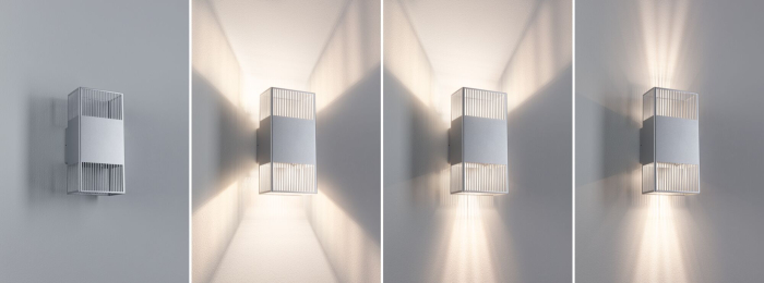 Aplică LED Tharin, IP44, 3000K, 120x104mm, 2x3,7W, argintiu [7]