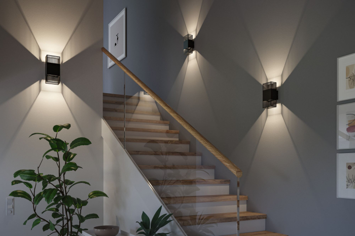 Aplică LED Tharin, IP44, 3000K, 120x104mm, 2x3,7W, negru [4]