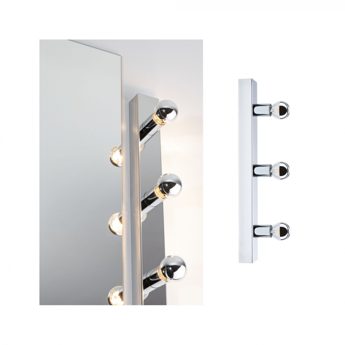 Aplică pentru oglindă Regula II, IP44, E14, 230V, max. 3x40W, crom [10]
