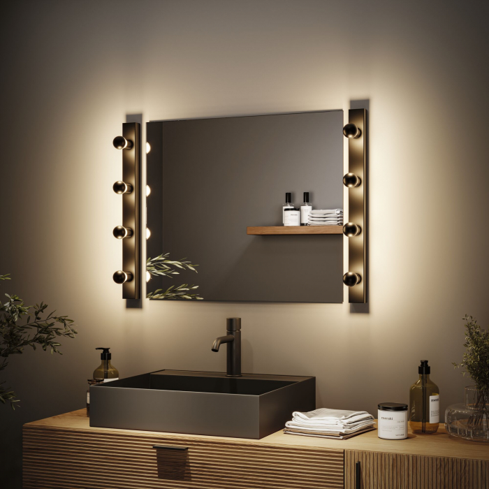 Aplică pentru oglindă Regula II, IP44, E14, 230V, max. 4x40W, negru [3]