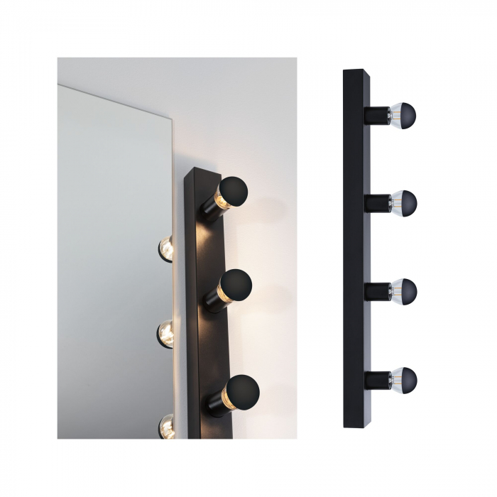 Aplică pentru oglindă Regula II, IP44, E14, 230V, max. 4x40W, negru [2]