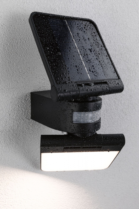 Aplică solară LED Lesla, senzori de mișcare și crepuscular, IP65, 150x130mm, 3000K 12,5W, antracit, plastic [9]