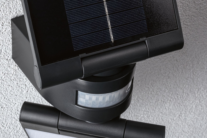 Aplică solară LED Lesla, senzori de mișcare și crepuscular, IP65, 150x130mm, 3000K 12,5W, antracit, plastic [12]