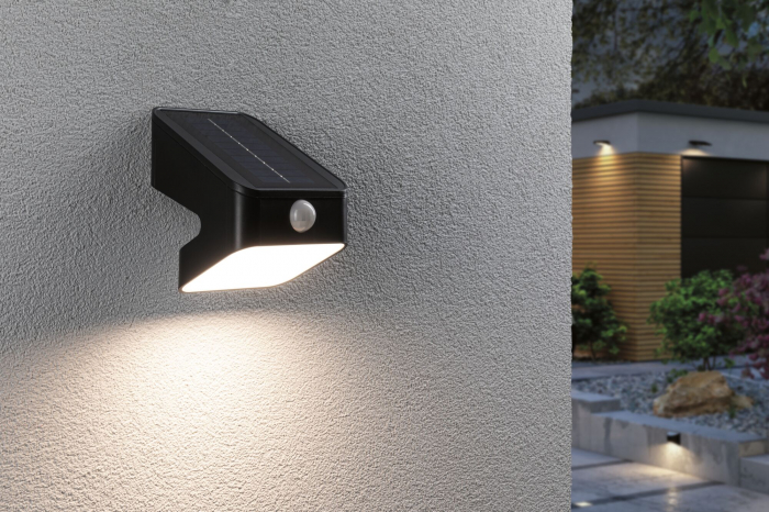 Aplică solară LED Lesly, senzori de mișcare și crepuscular, IP65, 113x126mm, 3000K, 5,5W, antracit, plastic [15]