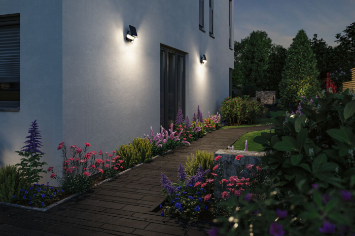 Aplică solară LED Sonlig, senzori de mișcare și crepuscular, IP65, 286x137mm, 3000K, 2x9W, antracit, plastic [2]