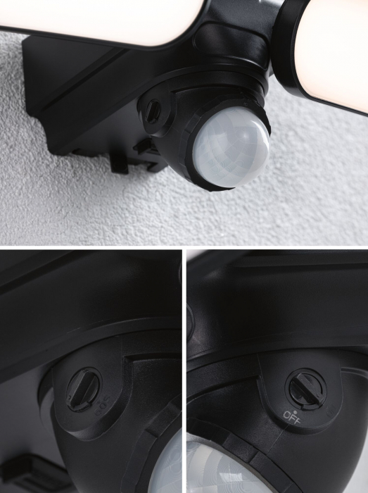 Aplică solară LED Sonlig, senzori de mișcare și crepuscular, IP65, 286x137mm, 3000K, 2x9W, antracit, plastic [12]