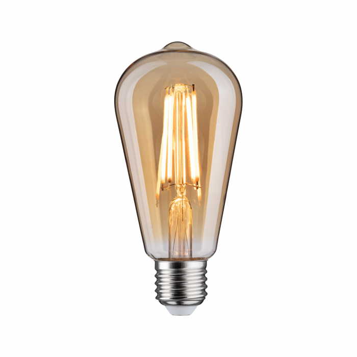 Bec Corn Rustika cu filament LED, 1879, 230V, E27, 470lm, 6W, 1800K, flux luminos variabil în 3 pași, auriu [1]