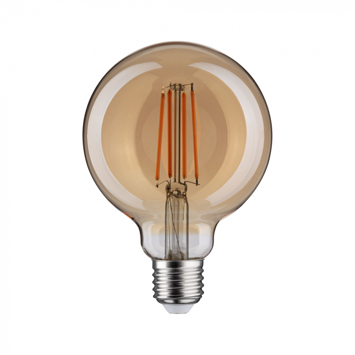 Bec glob cu filament, G95, 1879, 230V, E27, 470lm, 6W, 1800K, flux luminos variabil în 3 pași, auriu [2]