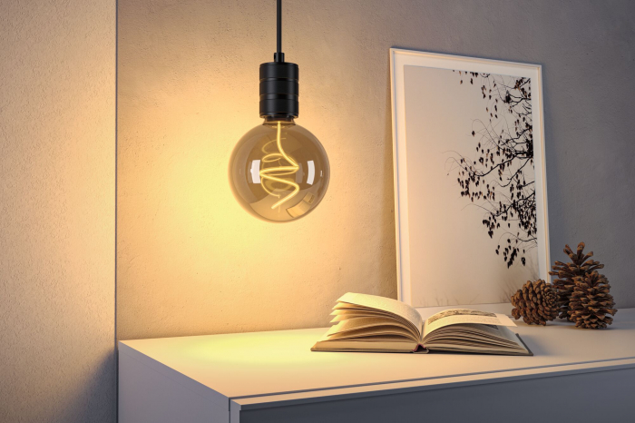 Bec glob Floating Shine, 230V, standard LED, 250lm, 4W, 1800K, cu flux luminos variabil, sticlă afumată [4]