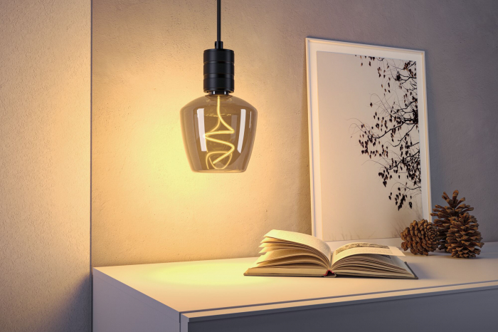 Bec glob Floating Shine, 230V, standard LED, 250lm, 4W, 1800K, cu flux luminos variabil, sticlă afumată [4]