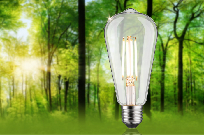 Bec LED Corn Eco-Line, 230V, cu filament, ST64, E27, 806lm, 4,3W, 3000K, flux luminos variabil în 3 pași, clar [4]