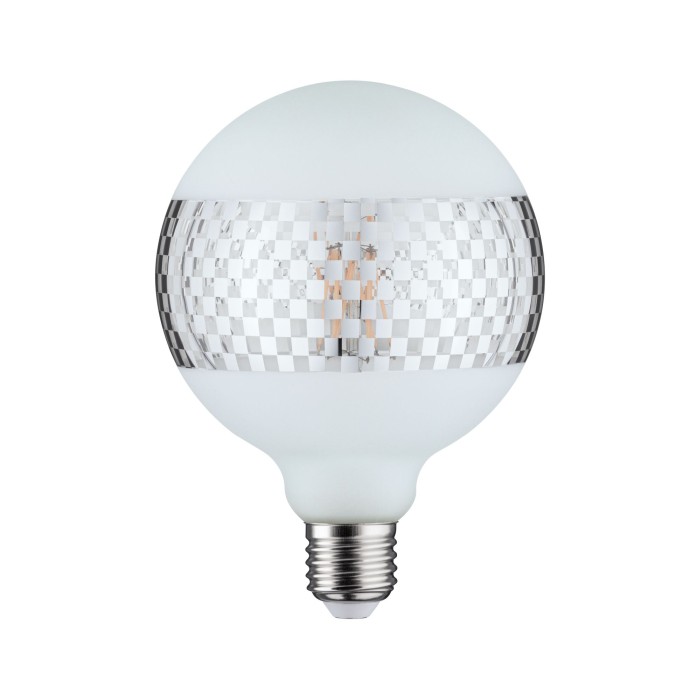 Bec LED G125 cu inel oglindă argintie 470lm E27 2600K 230V, cu flux luminos variabil [2]