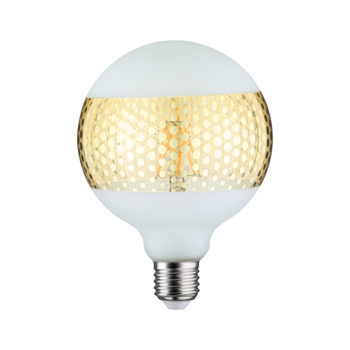 Bec LED G125 cu inel oglindă aurie, punctată 420lm E27 cu flux luminos variabil 2500K 230V [2]