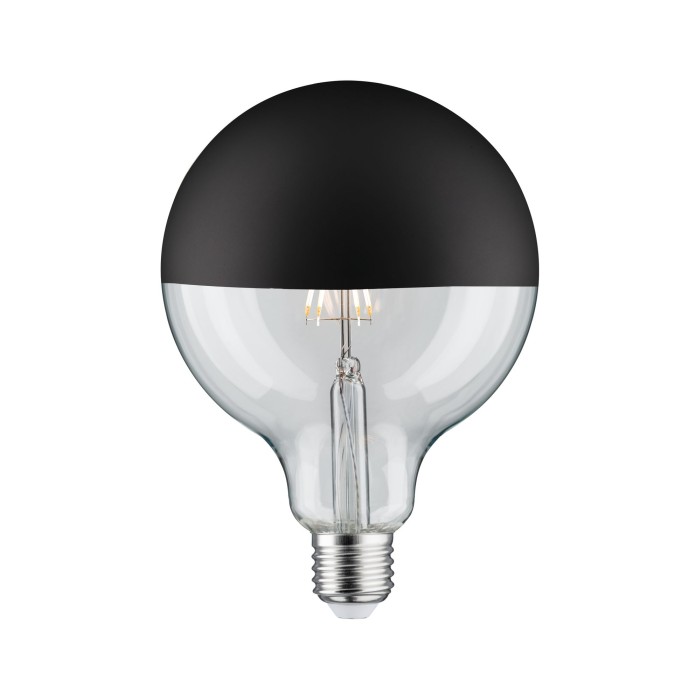 Bec LED G125 cu oglindă 600lm E27 2700K 6,5W 230V, negru mat, cu flux luminos variabil [1]