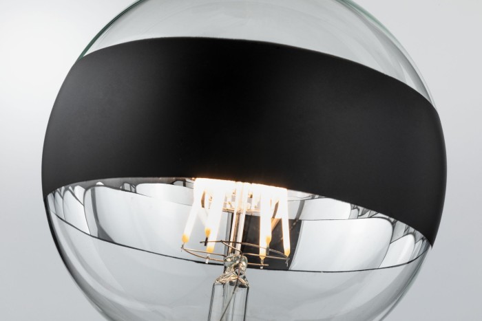 Bec LED G125 cu oglindă inel 640lm E27 2700K 6,5W 230V, negru mat, cu flux luminos variabil [3]