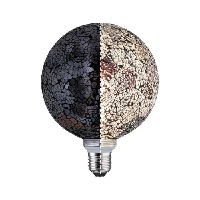 Bec LED G125 Miracle Mosaic 470lm negru, cu flux luminos variabil E27 2700K 230V [4]