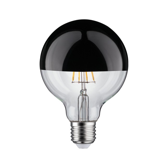 Bec LED G95 cu oglindă 600lm E27 2700K 6,5W 230V negru lucios, cu flux luminos variabil [2]